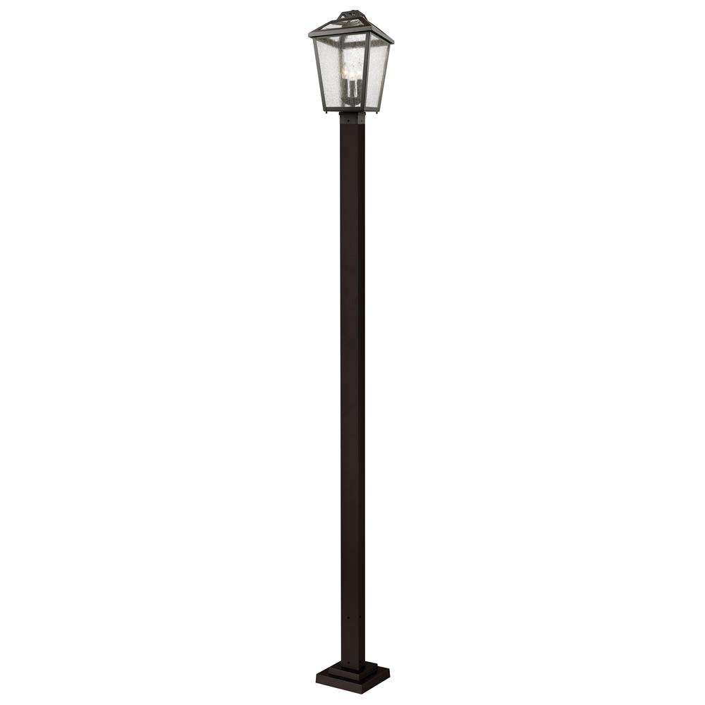 Z-Lite 539PHBS-536P-ORB Bayland 3 Light Outdoor Post Light in Oil Rubbed Bronze